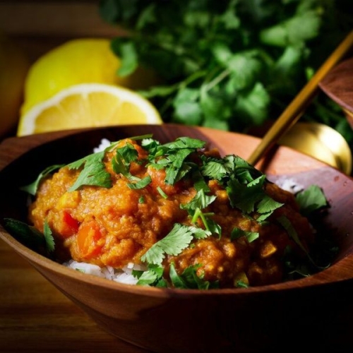 Red Lentil Dal {Quick, Easy, Vegan}