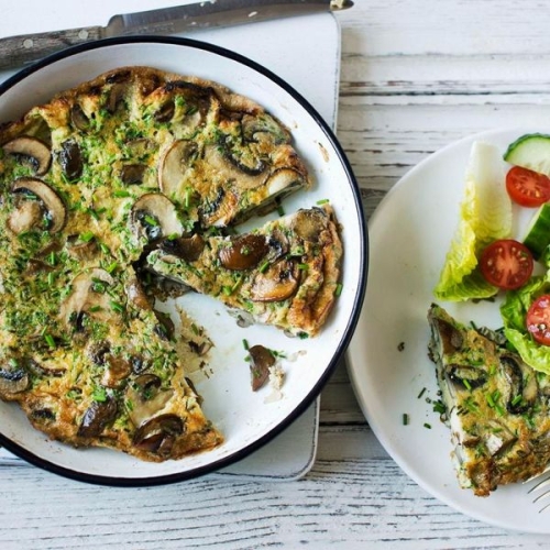 Garlic mushroom frittata