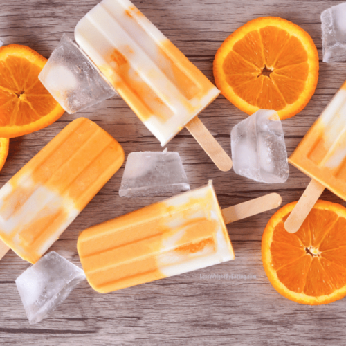 Low Calorie Orange Creamsicle Popsicles