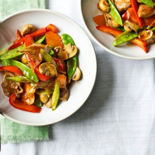 Stir-fried pork with ginger and soy