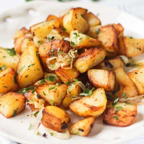 Low Calorie Fried Potatoes and Onions