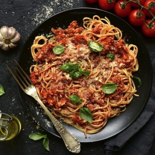 Low Calorie Veggie Bolognese Spaghetti