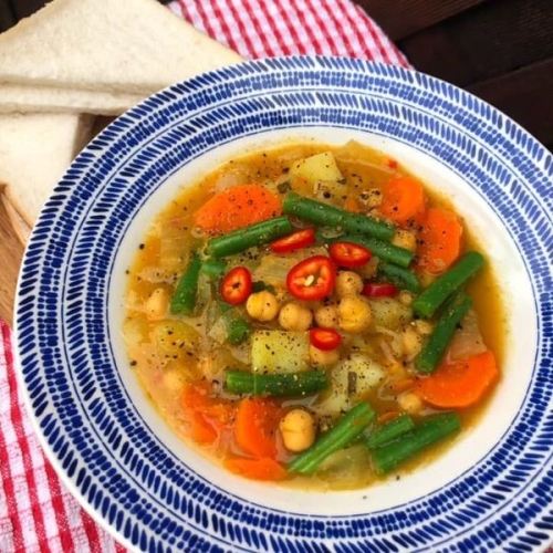 Indian Veggie Potato & Chickpea Soup