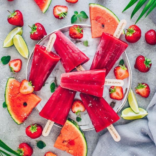 Strawberry Watermelon Popsicles
