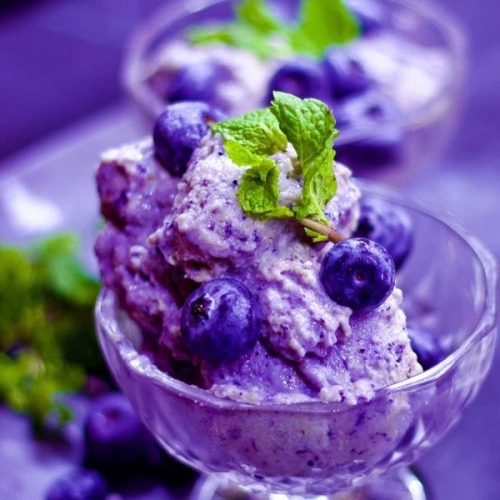 Blueberry Cottage Cheese Ice Cream