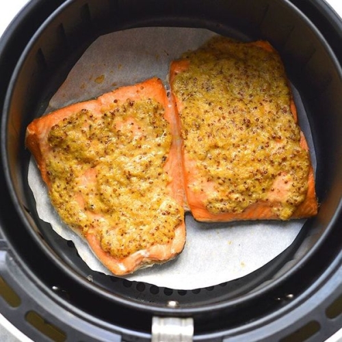Healthy Air Fryer Mustard Salmon