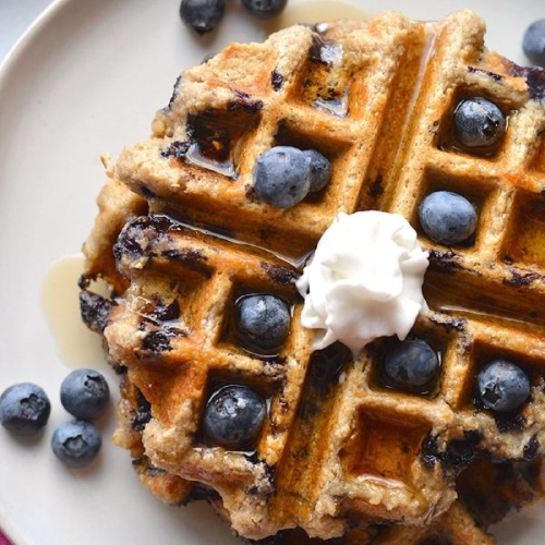 Healthy Blueberry Waffles