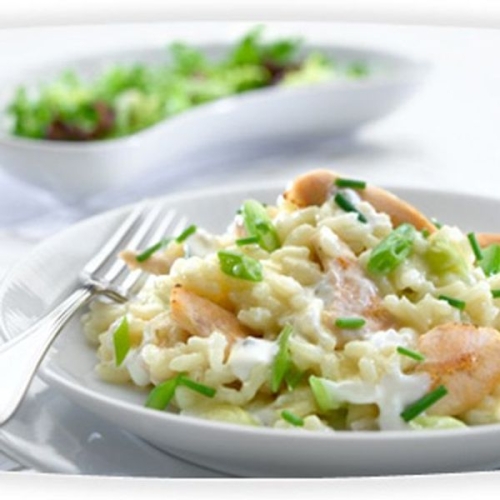Philadelphia chicken and chive risotto