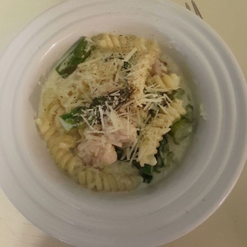 Shrimp Asparagus Alfredo Pasta