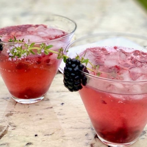 Blackberry Champagne Cocktails