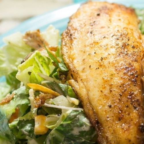 CHOPPED SALAD WITH WHITE FISH AND LEMON VINAIGRETTE
