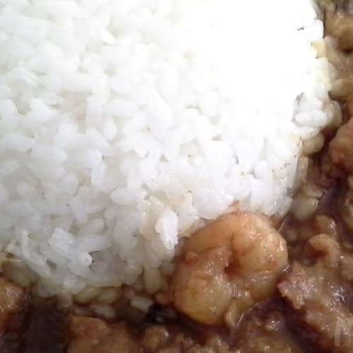 Easy shrimp and fish gumbo with rice