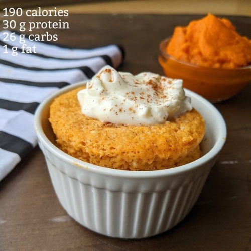 Low Calorie Protein Pumpkin Mug Cake