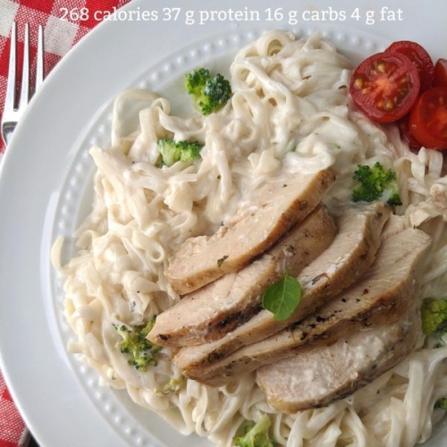 Low calorie Chicken Alfredo Pasta