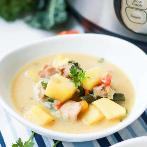 Low Calorie Instant Pot Chicken Pot Pie Soup