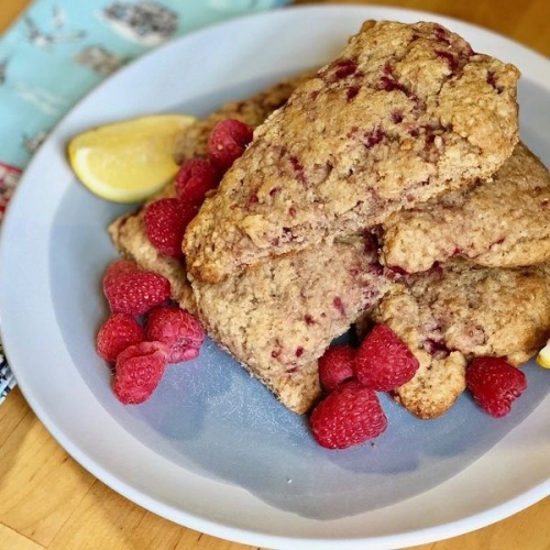 Healthier Raspberry Lemon Scones