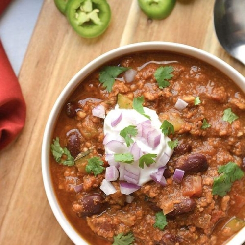 Healthy Crockpot Turkey Chili