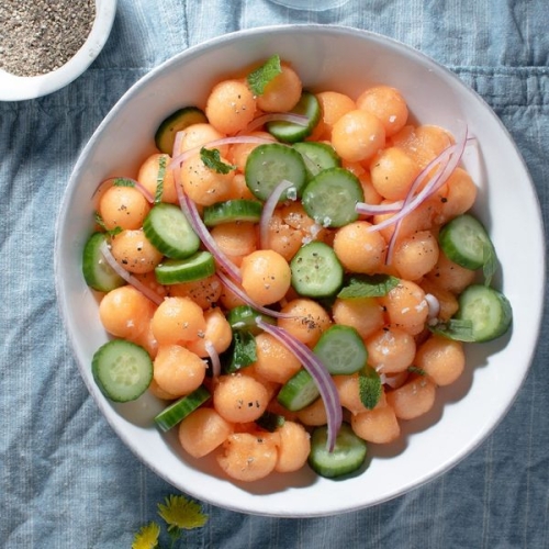Minted Melon Cucumber Salad