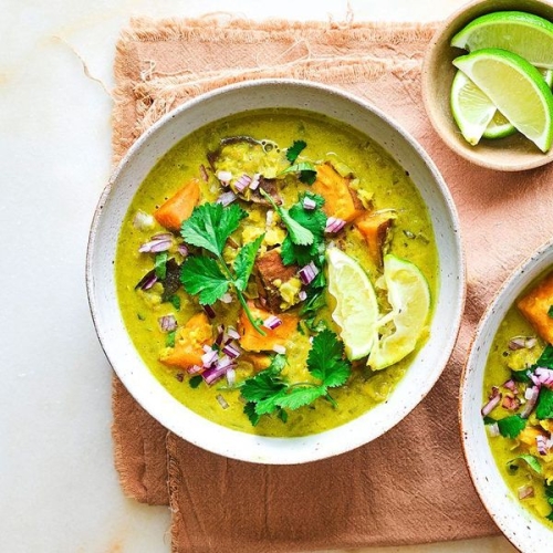 Sweet potato and lentil curry