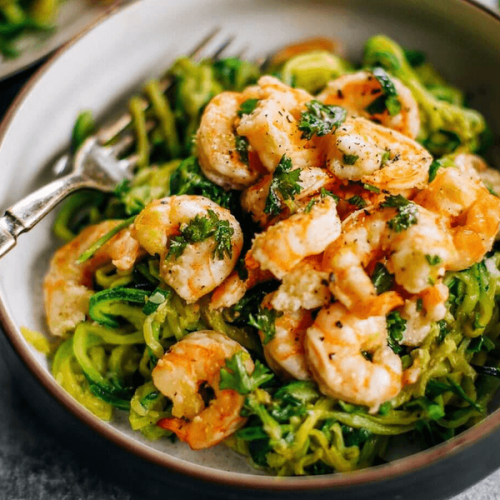 Zucchini Noodles With Lemon Garlic Shrimp