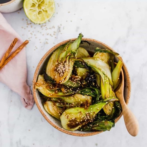 Sautéed Baby Bok Choy With Ginger Sauce