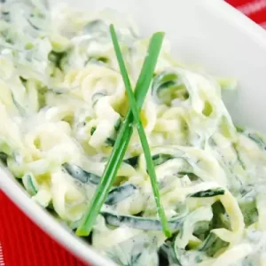 Zucchini Noodles with Creamy Lemon Chive Sauce Recipe