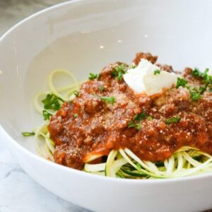 Zucchini Noodles Meat Tomato Sauce