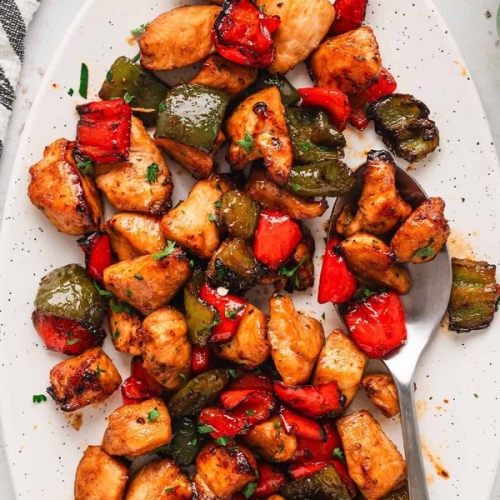 Air Fryer Chicken and Peppers