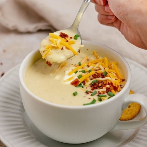Crockpot Loaded Baked Potato Soup (Macro-Friendly!)