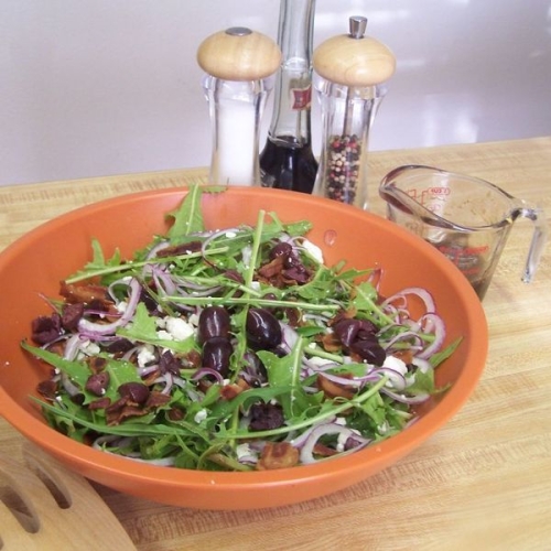 Wilted Dandelion Salad With Feta Cheese