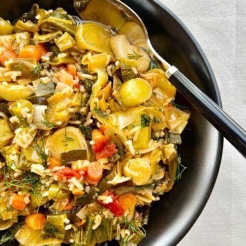 Leeks and Carrots in Olive Oil