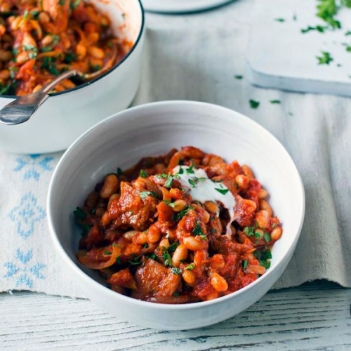 Southern-style pork and beans