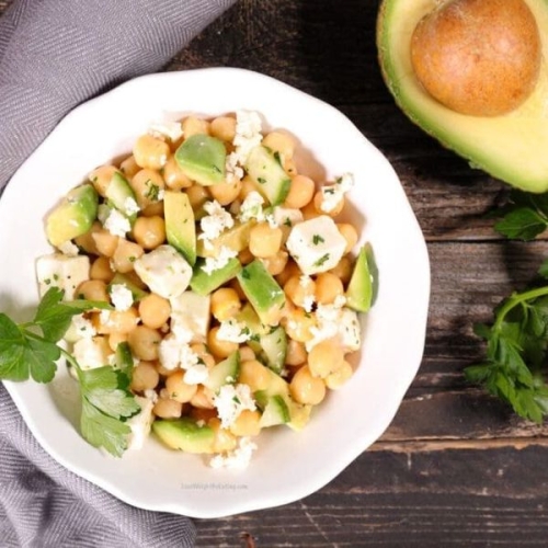 Low Calorie Chickpea Avocado Salad