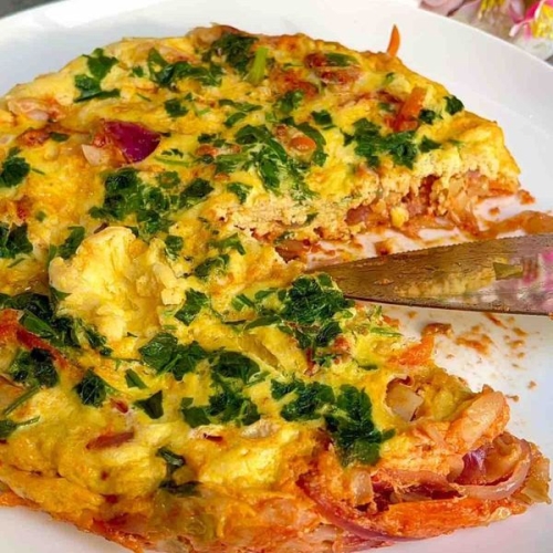 Easy Cabbage Frittata | Low-Calorie Veggie Breakfast