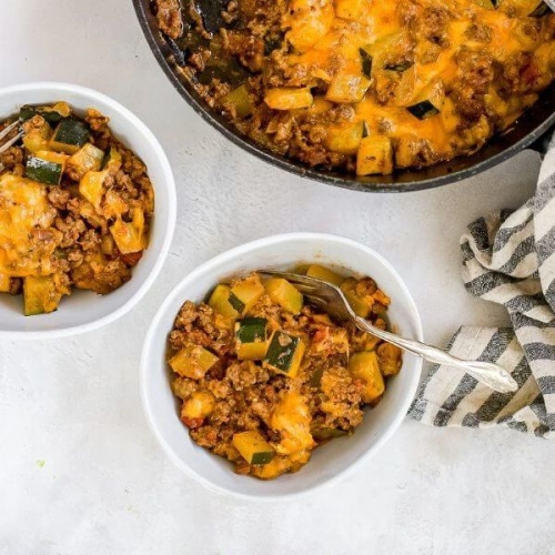 Low Carb Cheeseburger In Bowl