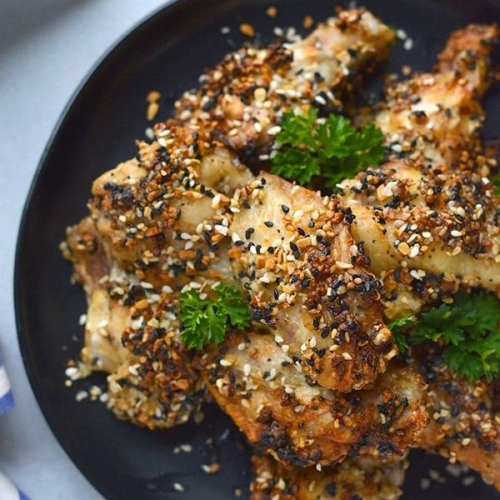 Healthy Air Fryer Everything Bagel Chicken Wings