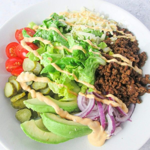 Low Carb Cheeseburger in a Bowl