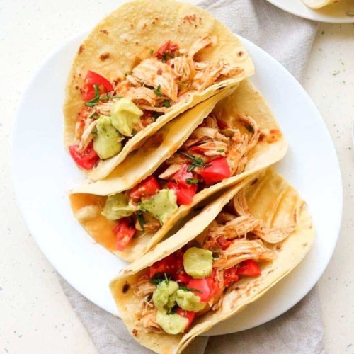 Low Calorie Slow Cooker Chicken Tacos