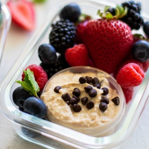 Greek Yogurt Cookie Dough Fruit Dip