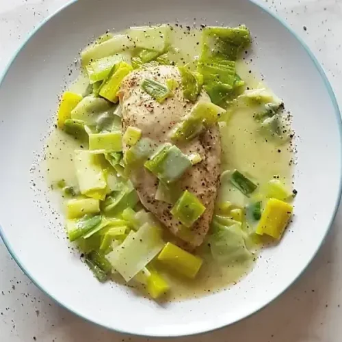 Chicken and Leeks in Blue Cheese Sauce