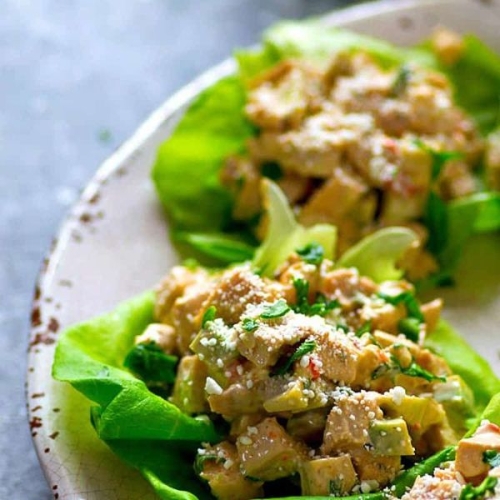 Chipotle Lime Chicken Avocado Lettuce Wraps