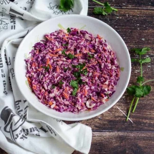 Cabbage Coleslaw | Cabbage Coleslaw with Yogurt Dressing
