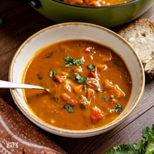Spicy Sweet Potato, Red Pepper and Carrot Soup