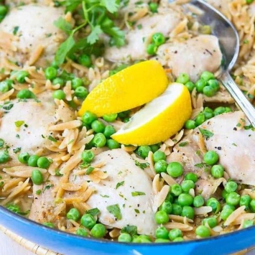 One-Pot Lemon Pepper Chicken with Orzo