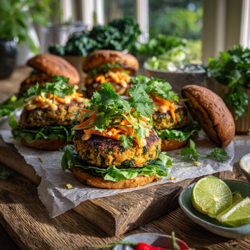 Thai Burger With Turkey Mince and Kale