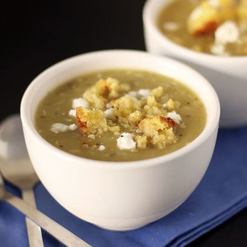 Roasted Acorn Squash Soup with Feta Recipe