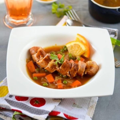 Beer Braised Chicken Sausage