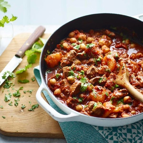 Harissa lamb with chickpeas
