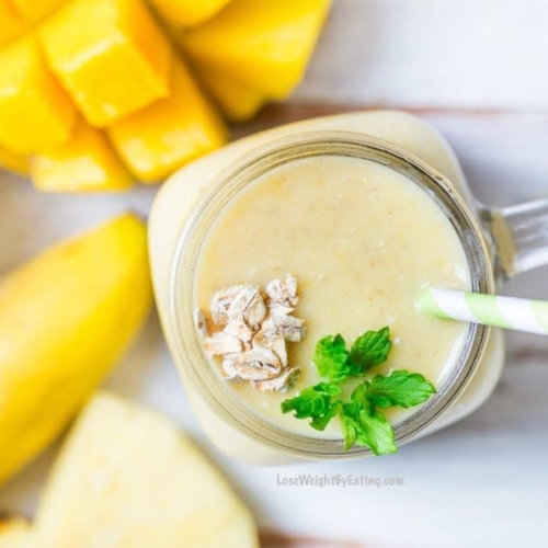 Low Calorie Mango Pineapple Smoothie for Weight Loss