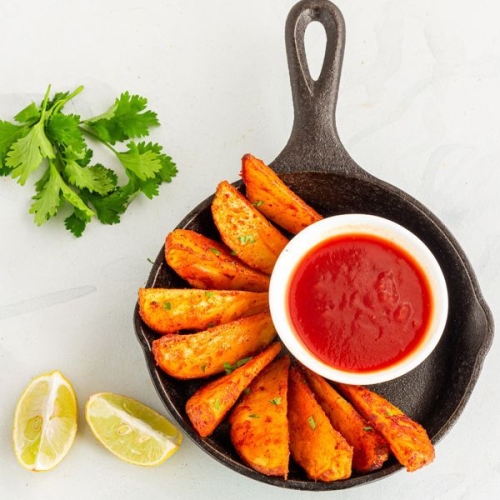Air Fryer Potato Wedges | Low Calorie Crispy Potato Wedges